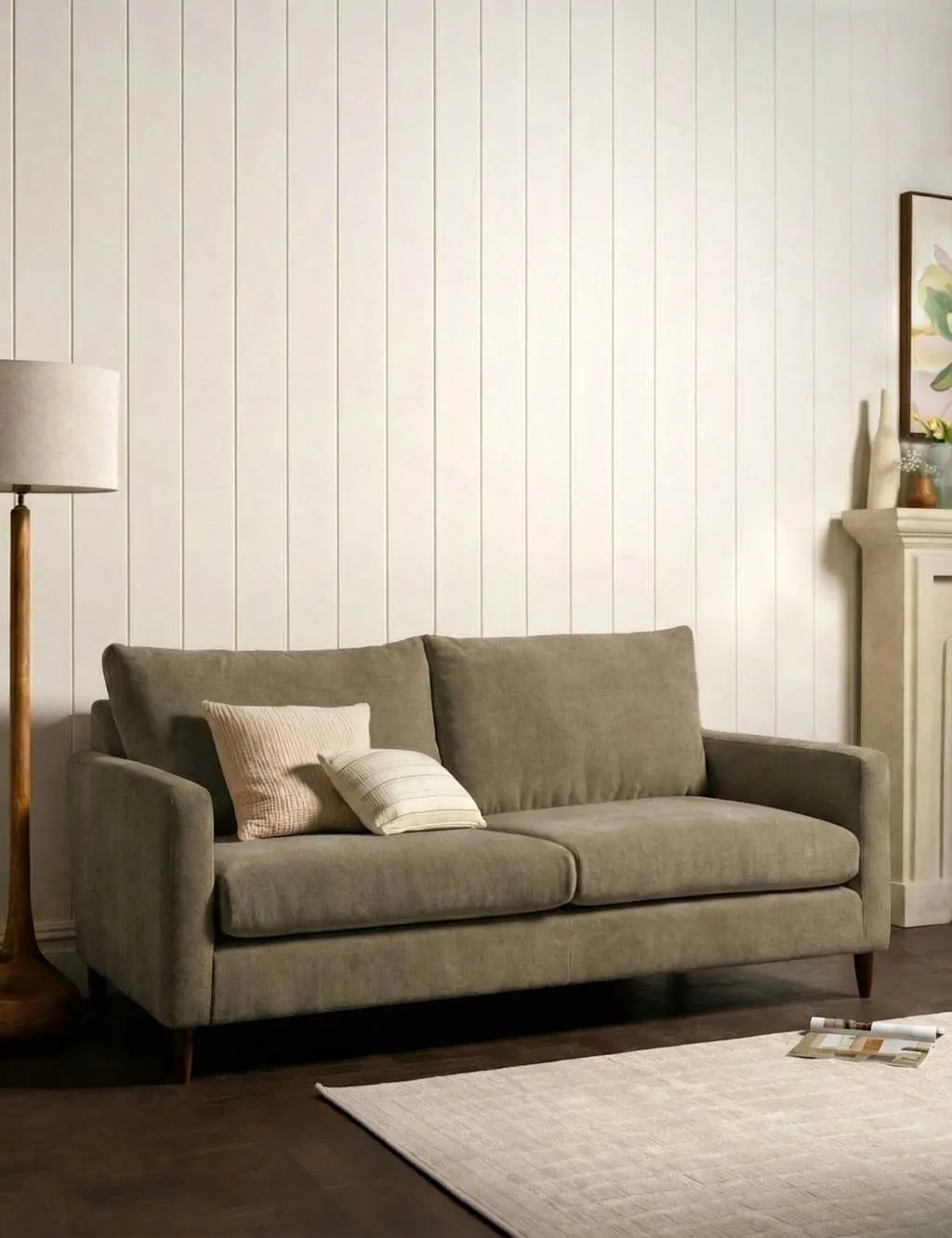 BARKER AND STONEHOUSE Todd Chenille 2 Seater Sofa Olive