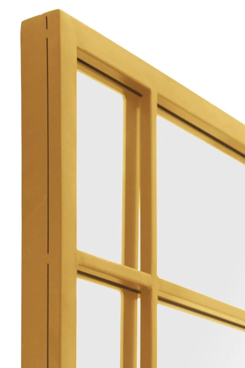 MirrorOutlet Gold Metal Framed Window Wall or Leaner Mirror 63" X 31" (160 X 80CM) 5
