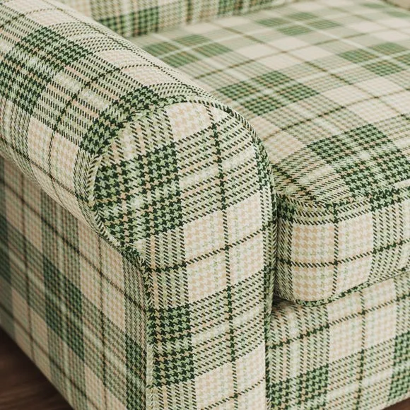 Flori Woven Check Fabric Lambeth Armchair 5