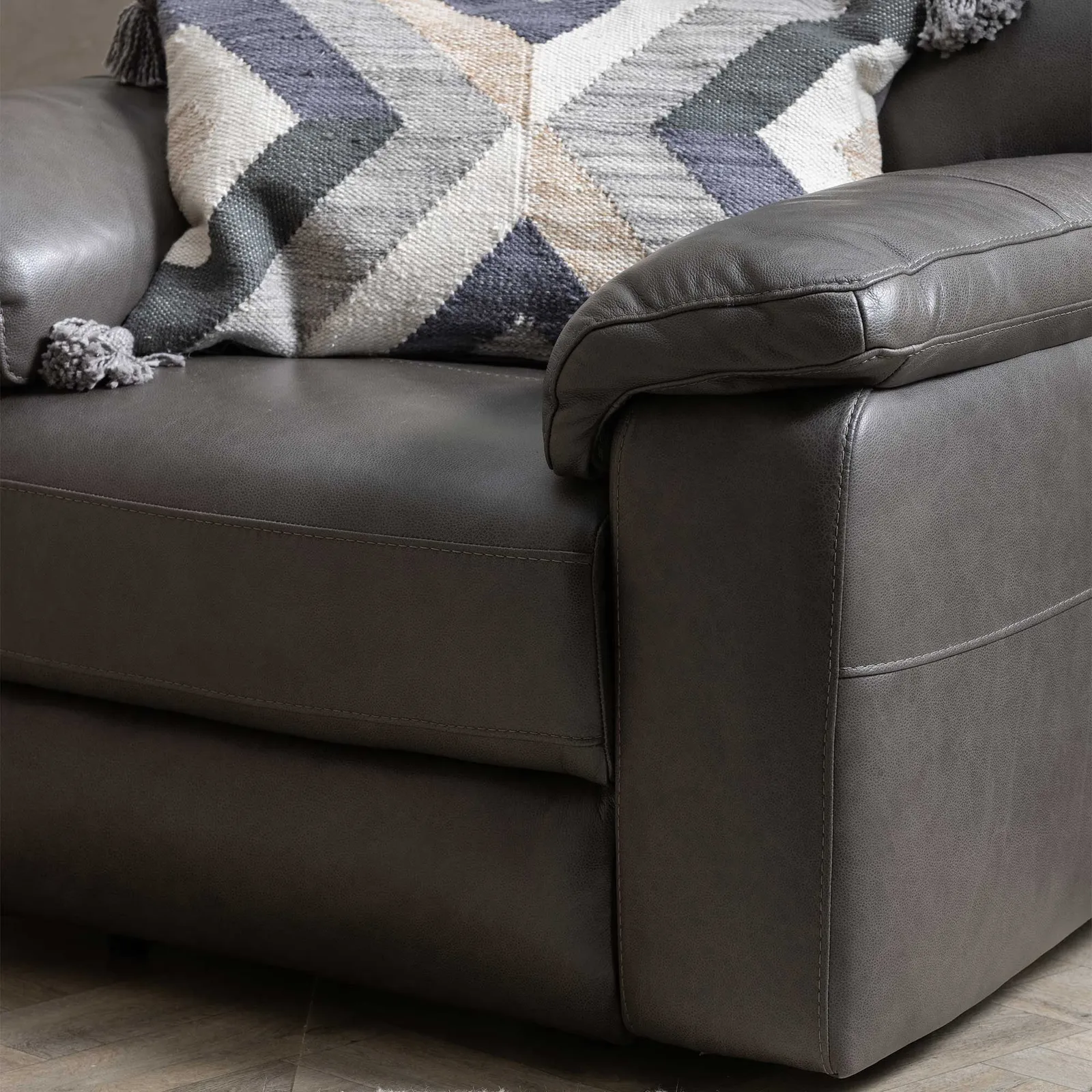 Clark Power Motion Armchair With Headrest, Grey | Barker & Stonehouse 6