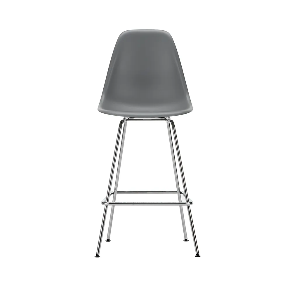 Vitra Eames Plastic Stool RE Medium Granite Grey Basic Dark Powdered Legs 1