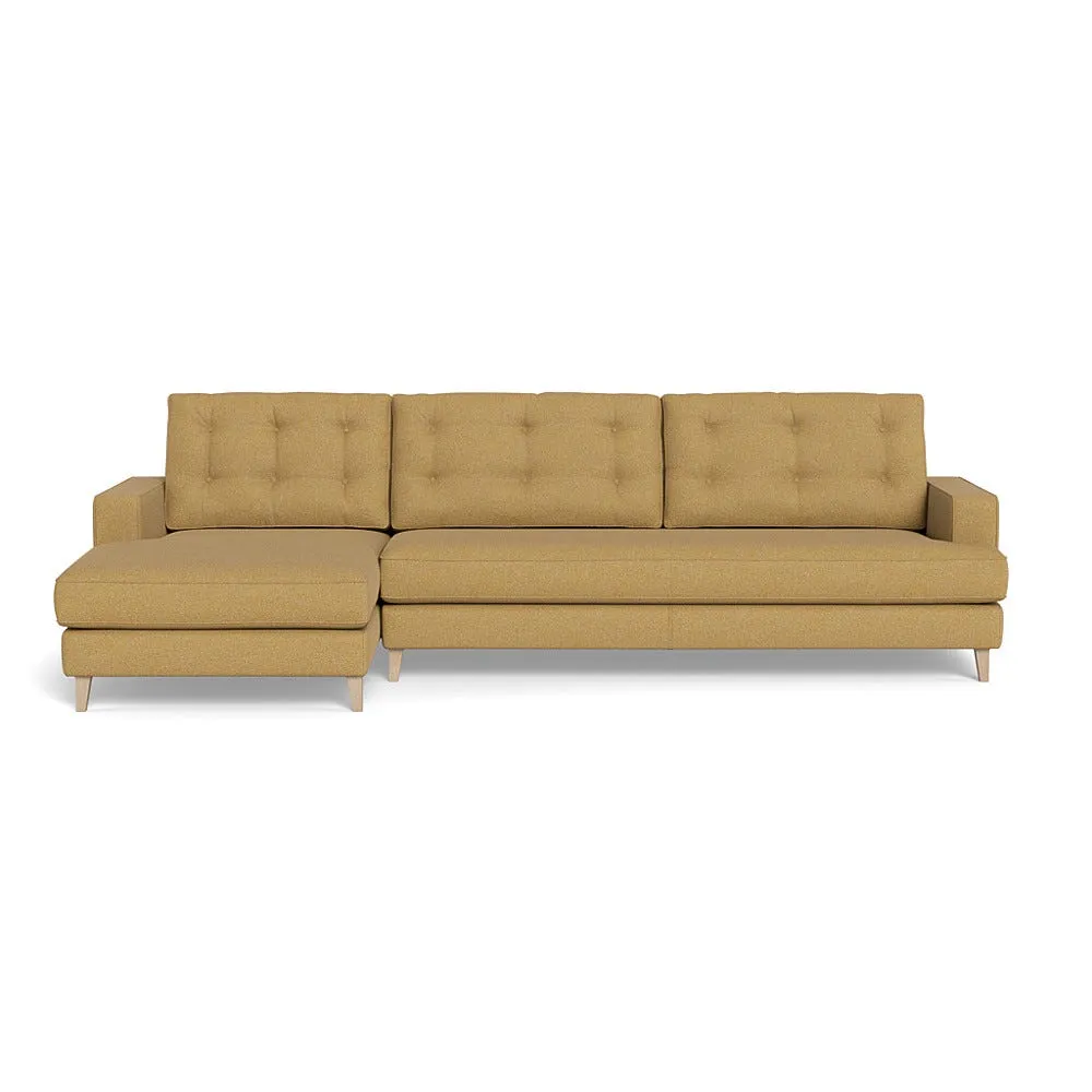 Heal's Mistral Left Hand Facing Corner Sofa Boucle Tweed Citrine Natural Beech Feet 2