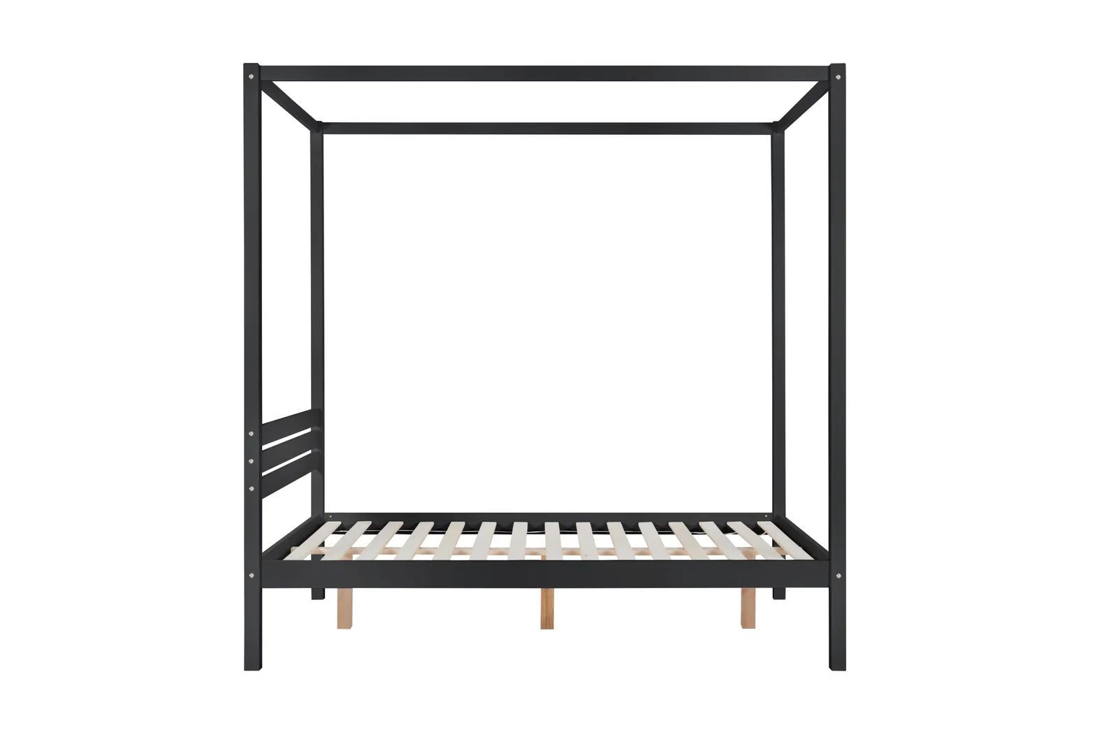 Birlea Four Poster Bed Frame Solid Wood 4 Poster Canopy Mercia in Black 5