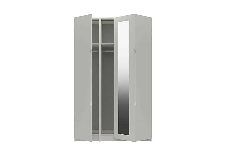 St Pancras 3 Door Bifold Wardrobe with Mirror - White