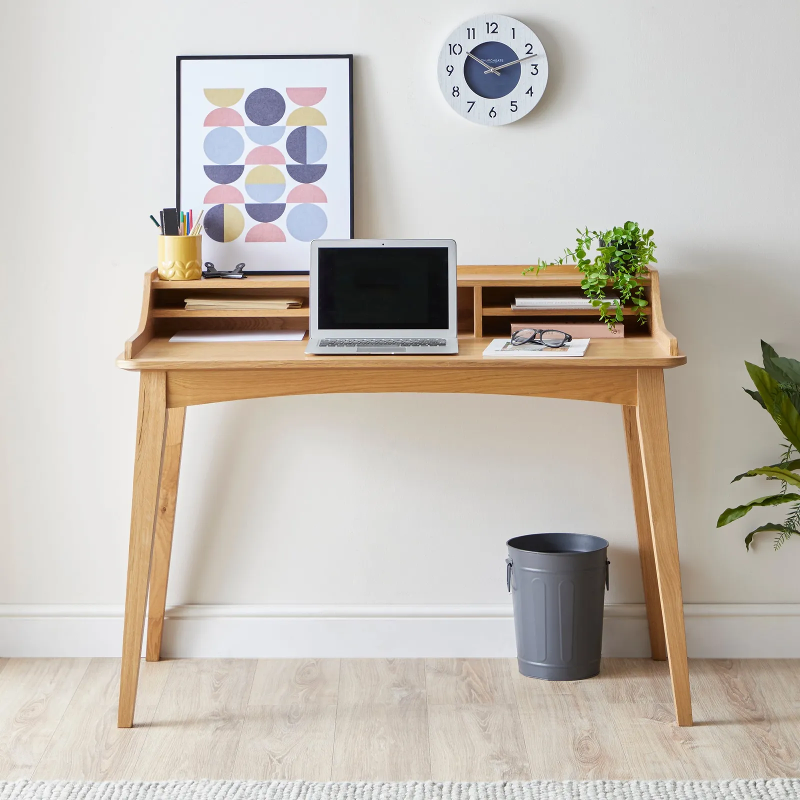 Denton Oak Desk Brown
