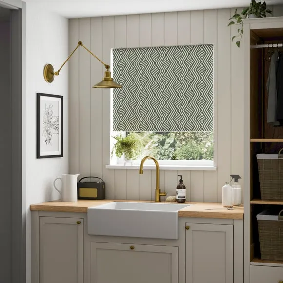 Geo Print Blackout Moisture Resistant Roller Blind