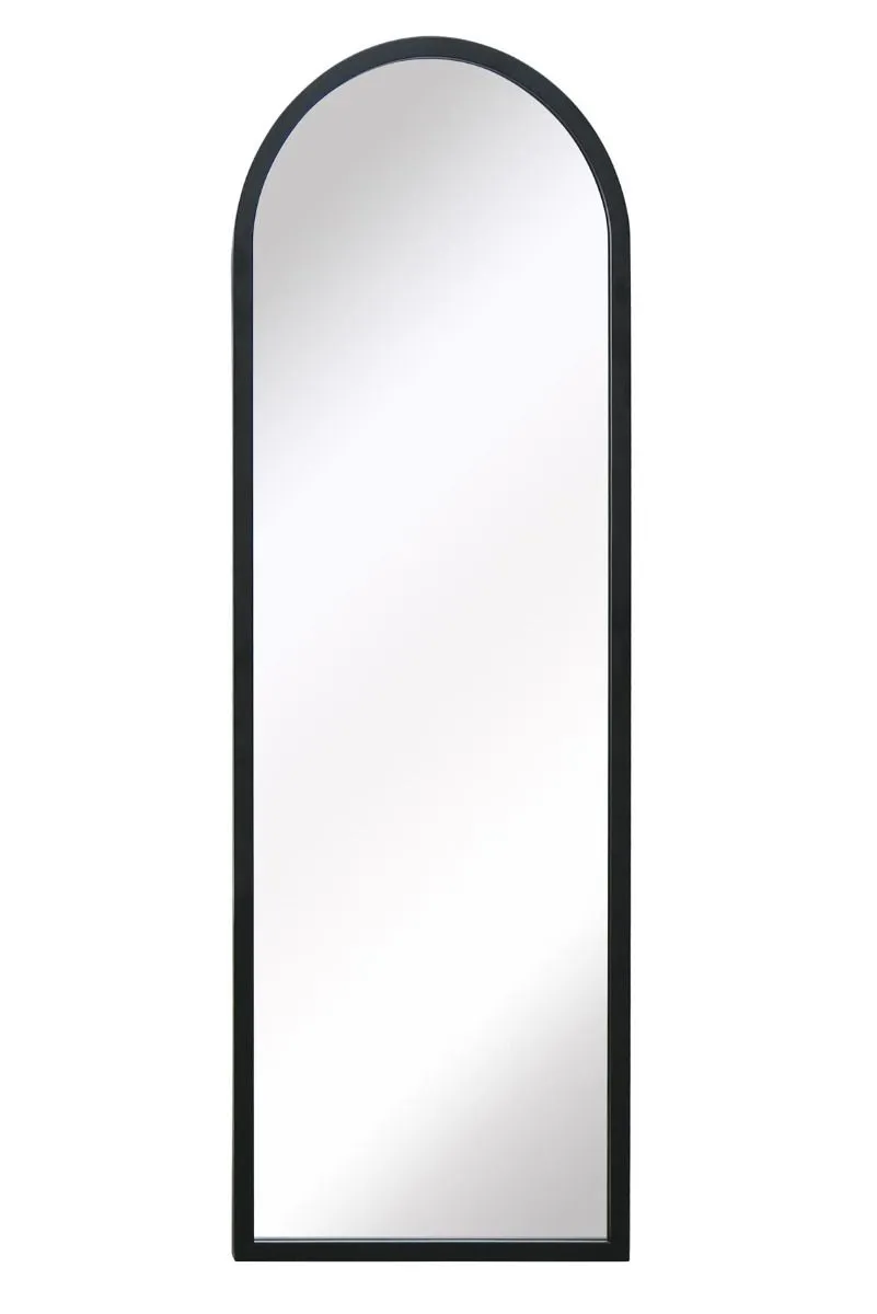 MirrorOutlet Black Metal Framed Arched Wall Mirror 47" X 16" (120CM X 40CM) 3