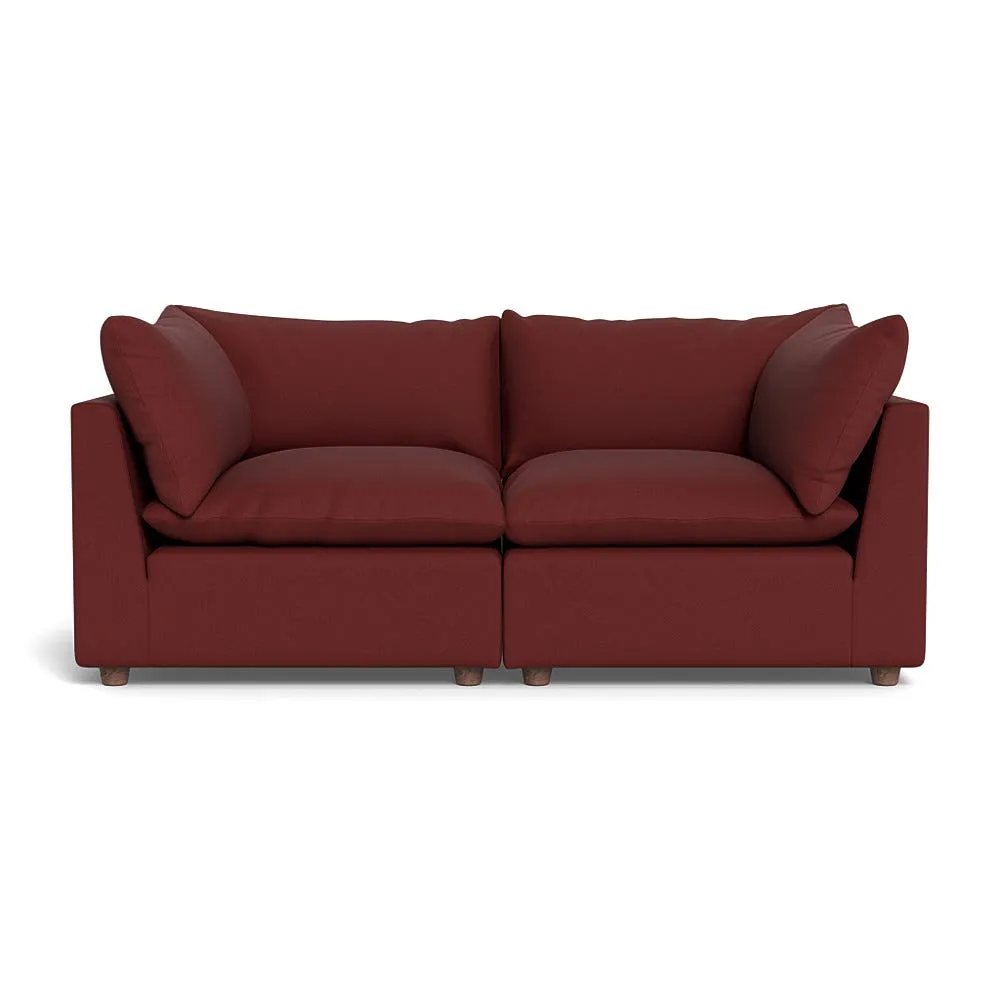 Heal's Astrid 3 Seater Sofa Capelo Linen-Cotton Etruscan Red Walnut Stained Beech Feet 1