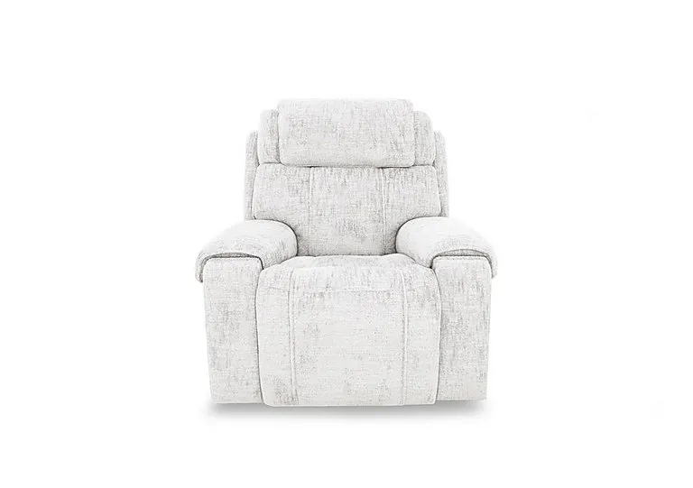 Hollywood Fabric Power Recliner Chair with Power Headrest and Storage Arms - Frost