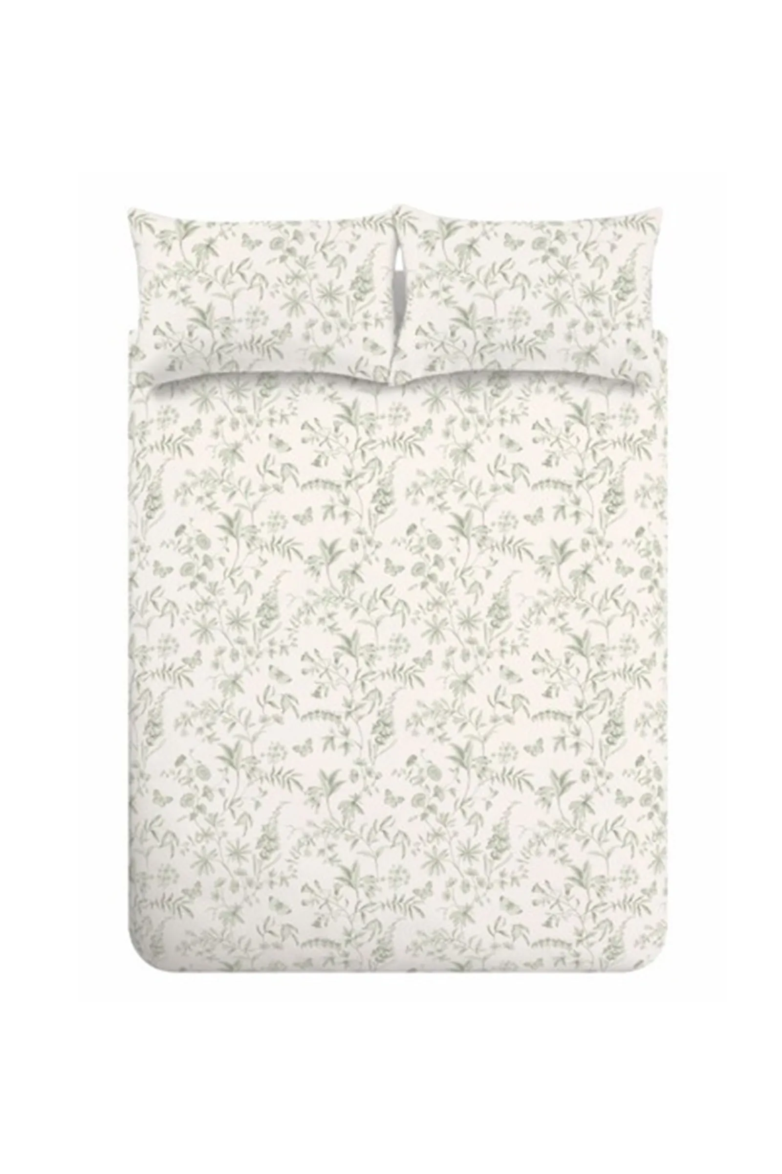 Bianca Thea Floral 200 Thread Count Cotton Reversible Duvet Cover Set in Green 5