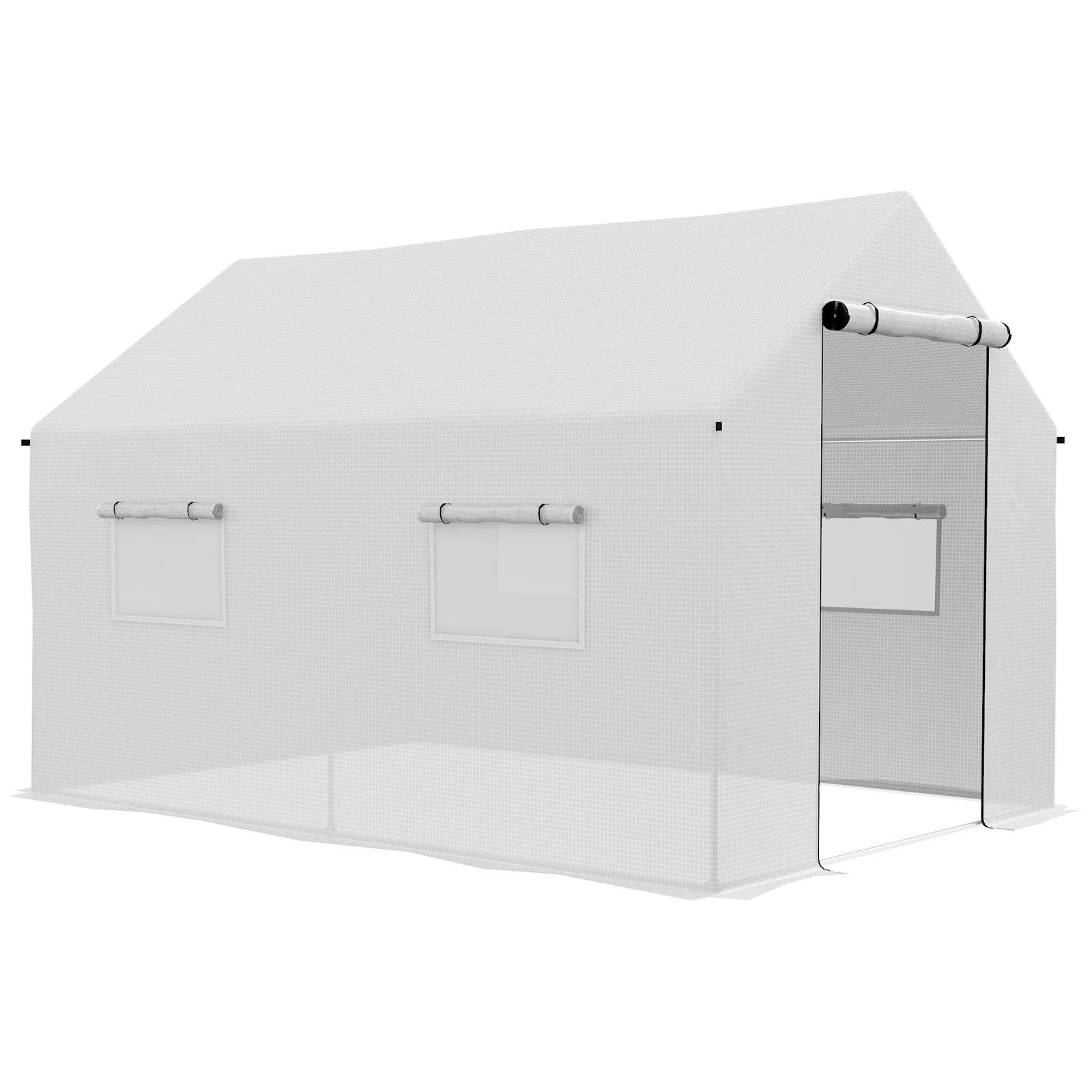 OUTSUNNY Tunnel Greenhouse W/ UV-resistant PE Cover, Wide Door, 2 x 3(m) in White 2