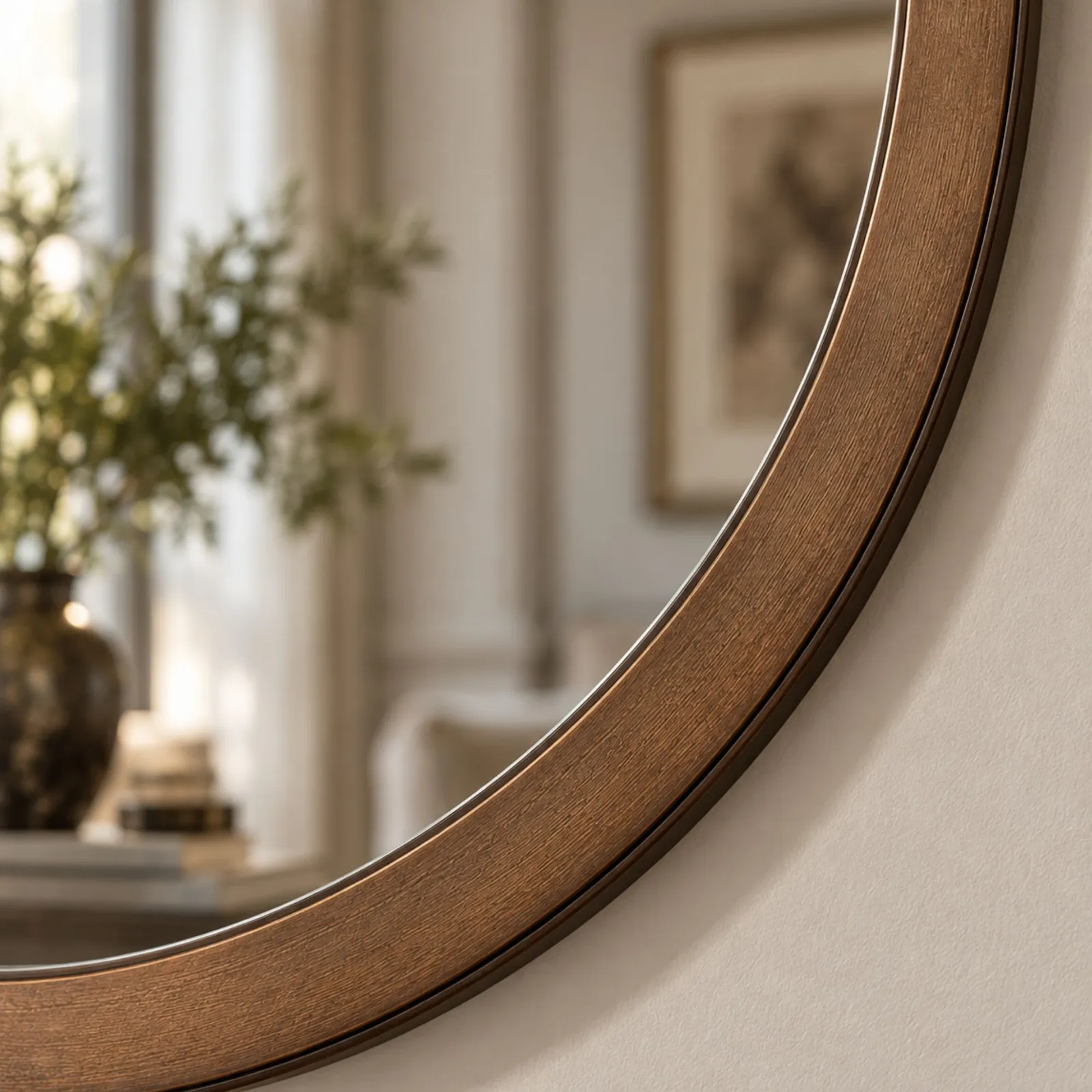Yearn Mirrors Round Wall Mirror Bronze 90cm 4