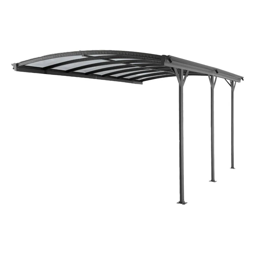 sweeek Extension of aluminum & polycarbonate carport 15m² in Dark Grey 3