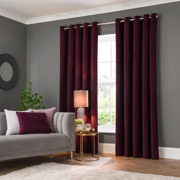 Genoa Chenille Blackout Eyelet Curtains 2