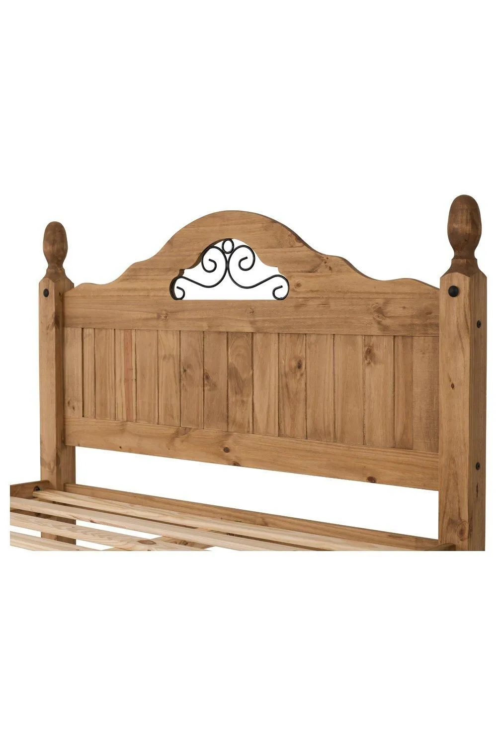 Seconique Corona Scroll 4'6" Double Bed High Foot End in Natural 5