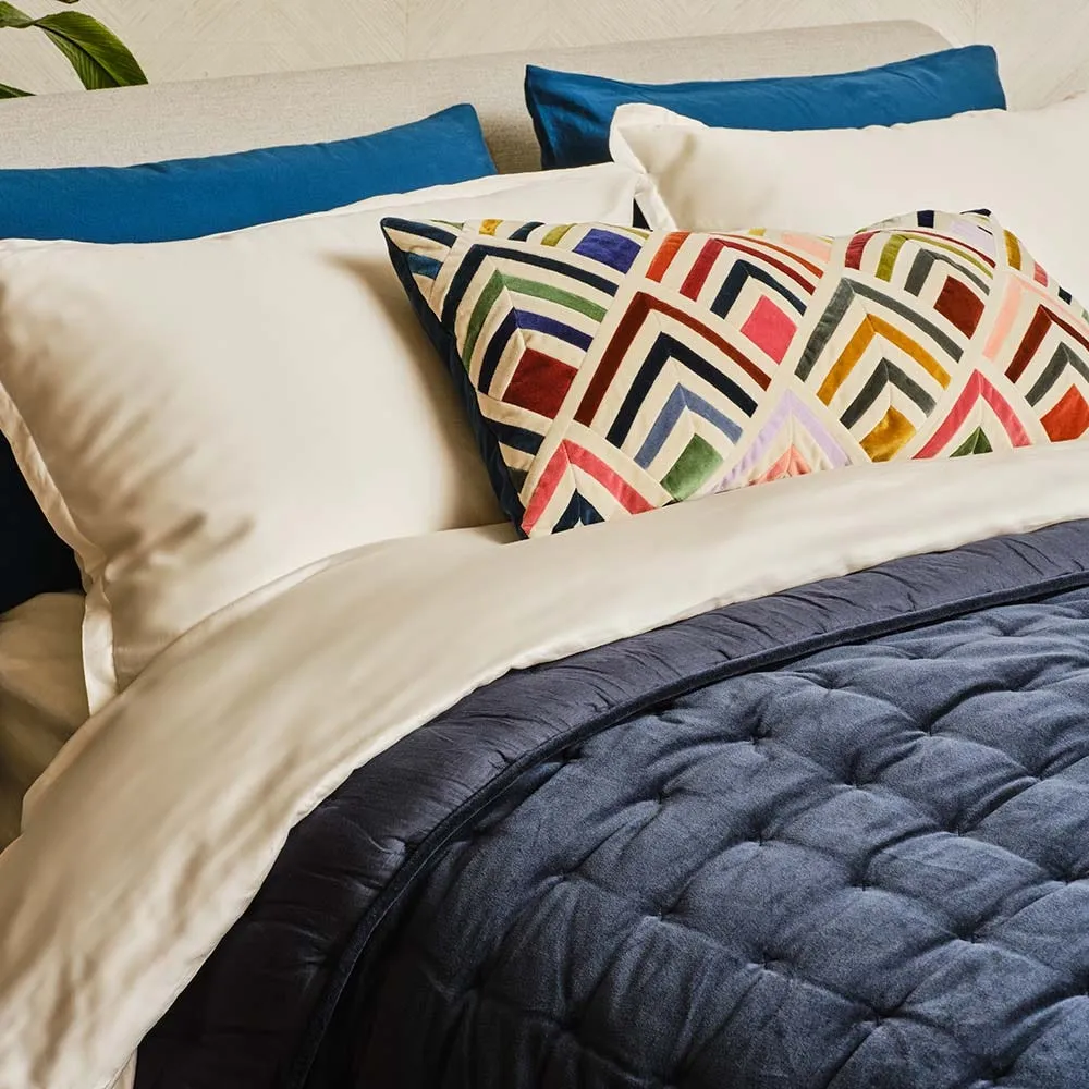 Heal's Velvet Quilt Midnight Blue 140 x 200cm 4