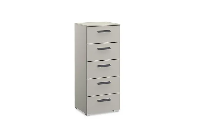 Dante 5 Drawer Décor Narrow Chest - Champagne
