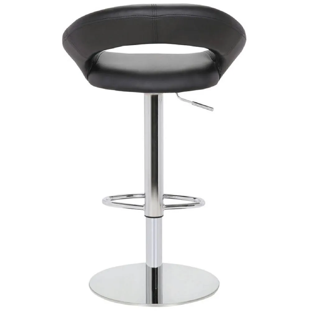 netfurniture Soren Deluxe Bar Stool Padded Seat Weighted Base Chrome Frame in Black 6