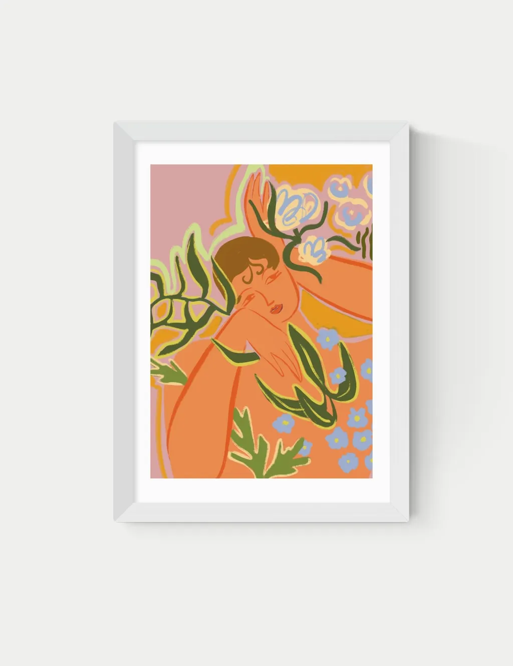 East End Prints Flourish Framed Art White