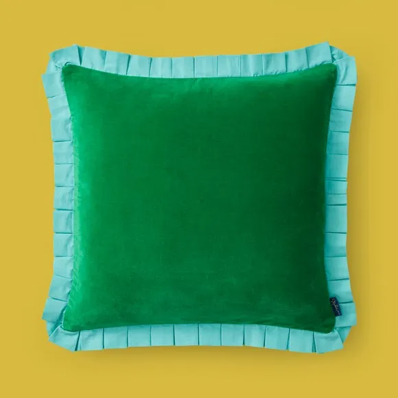 Sophie Robinson Velvet Box Pleat Square Cushion 2