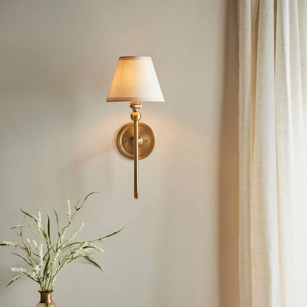 Netlighting Santiago Wall Light Fabric Ivy Shade 16cm B22 in White 2