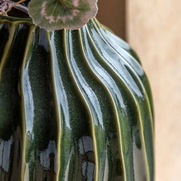 Organic Ribbed Ceramic Vase 2
