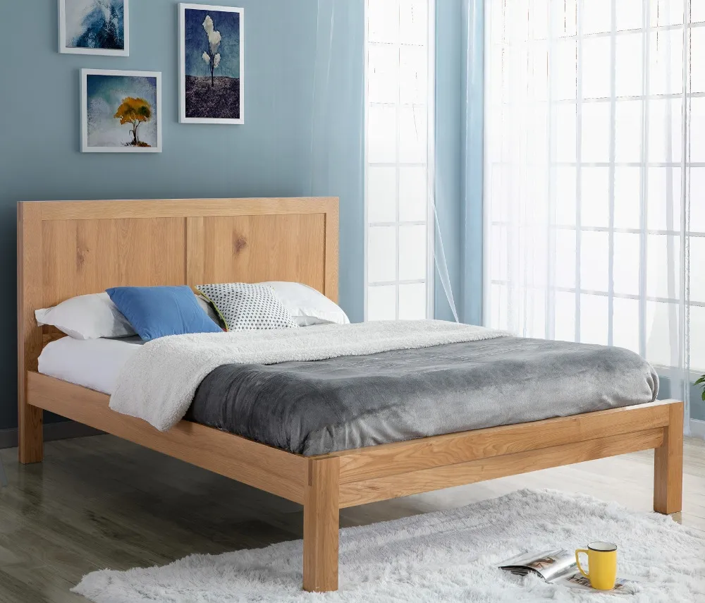 Bellevue Oak Wooden Bed Frame Only - 4ft6 Double