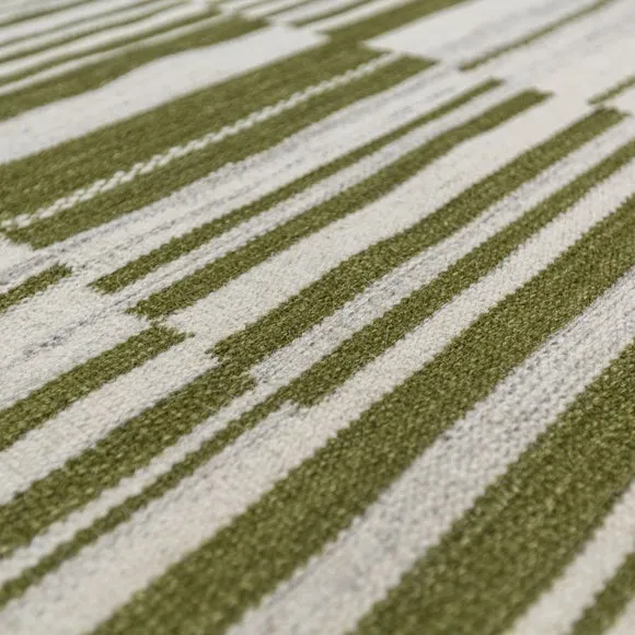 Marlin Striped Geometric Wool Rug 2