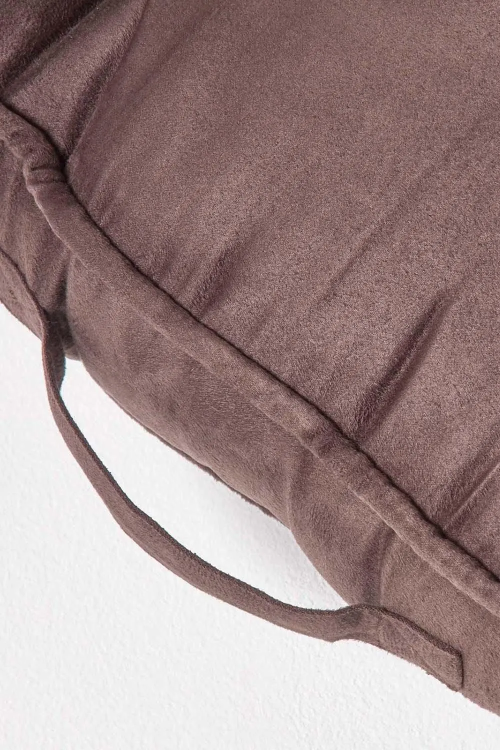 Homescapes Faux Suede 2 Seater Booster Cushion in Chocolate 4