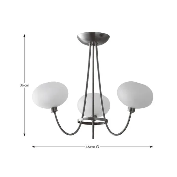 Paris 3 Light Semi Flush Ceiling Light 6