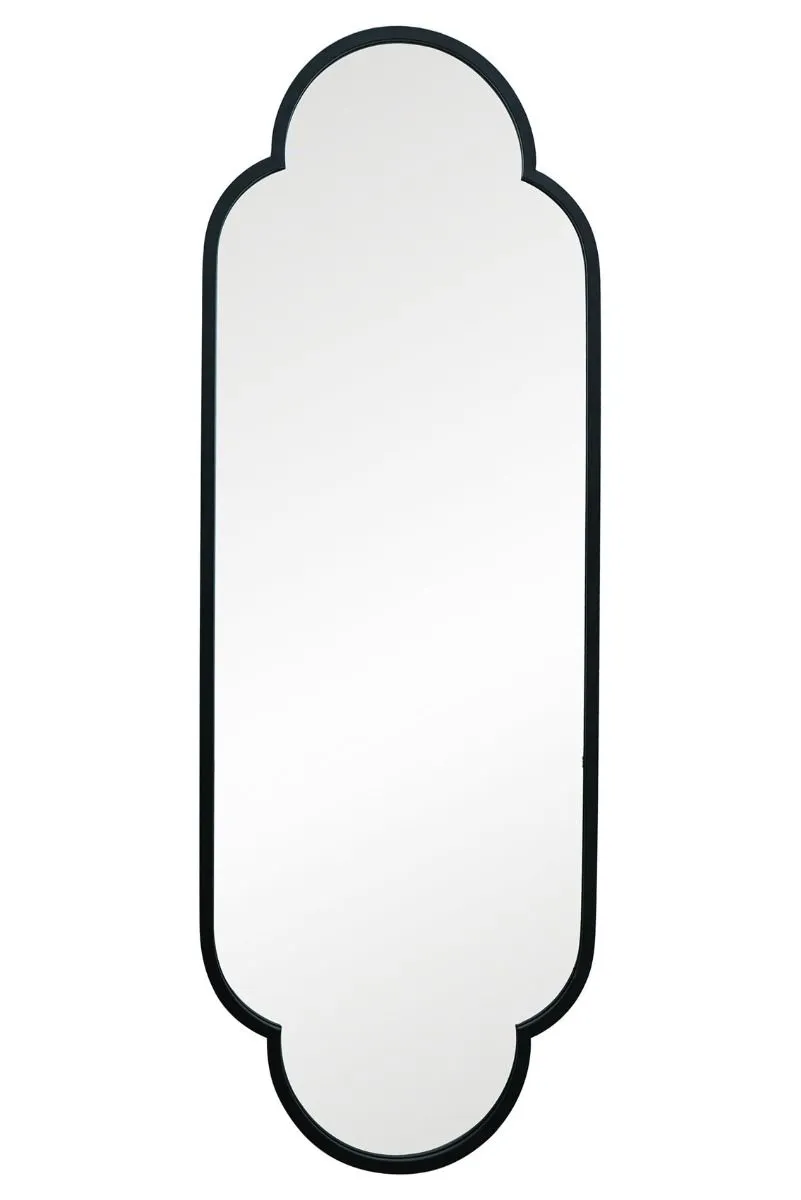 MirrorOutlet Black Metal Framed Double Arched Oval Wall Mirror 67" X 23" 170 X 59M 5
