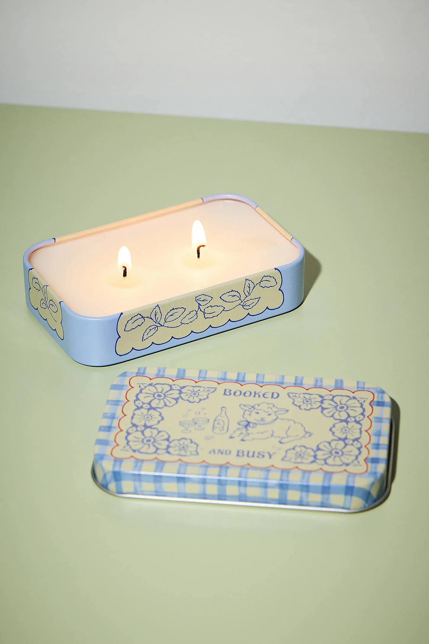 Scentiments Booked & Busy Tin Candle - Blue