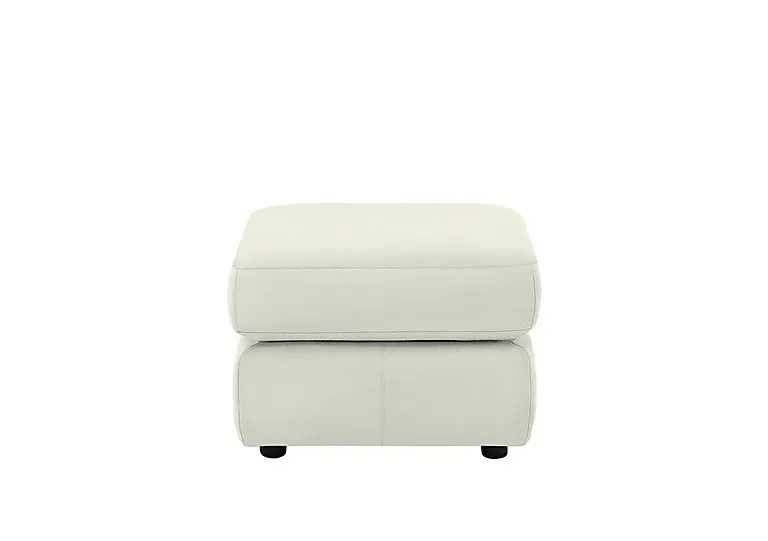 Avon Leather Storage Footstool - Oxford Chalk