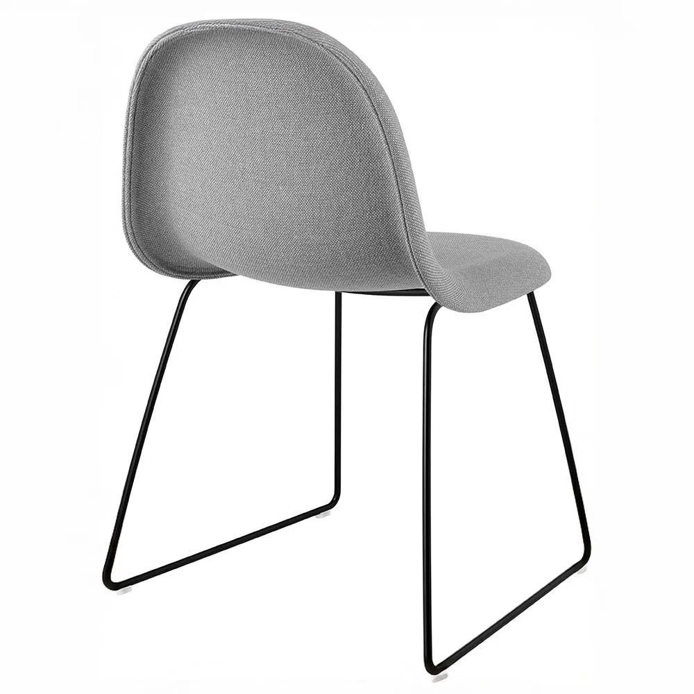 Gubi 3D Dining Chair Fully Upholstered Kvadrat Hallingdal 123 Matt Black 2