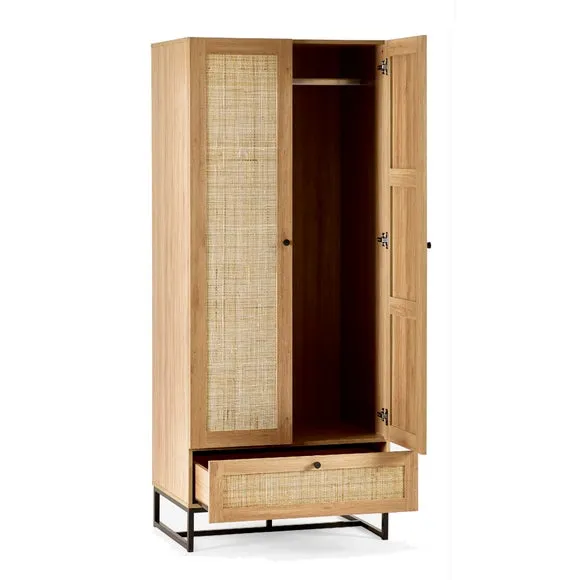 Hollis Double 1 Drawer Wardrobe, Oak 3