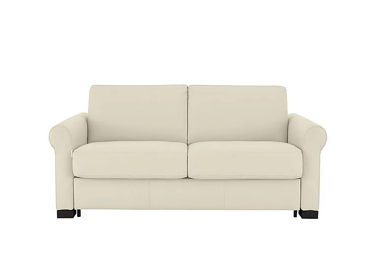 Alcova 2 Seater Leather Sofa Bed with Scroll Arms - Sofas and Armchairs - In Time for Christmas