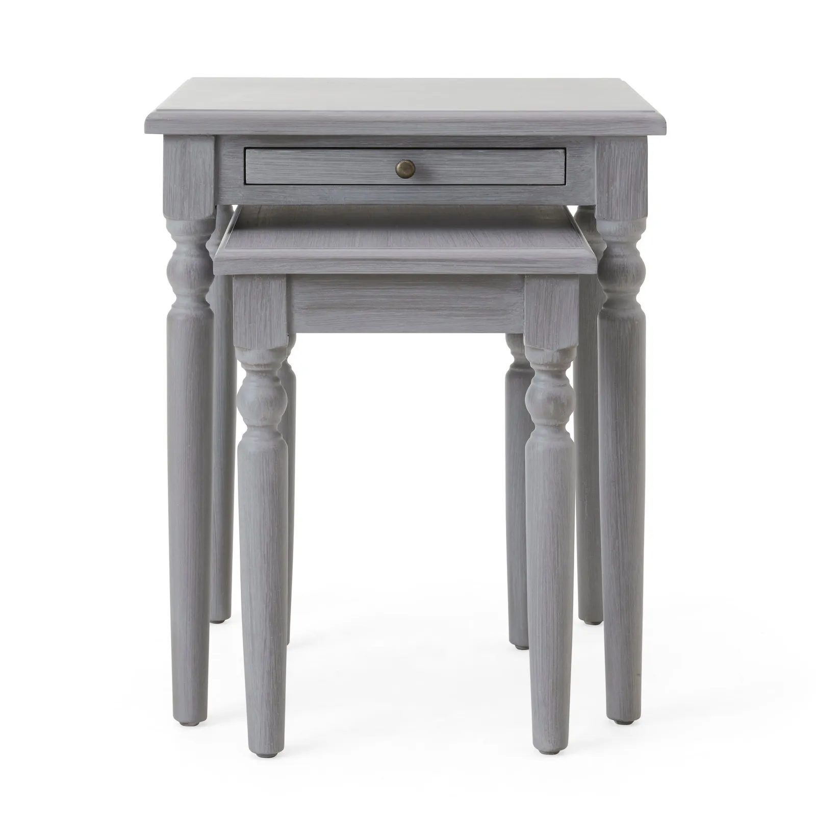 Lucy Cane Grey Nest of Tables Grey