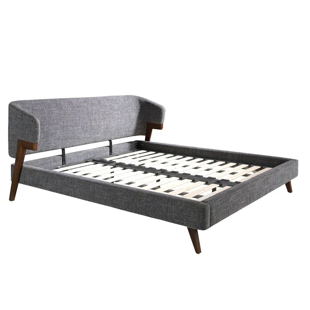 Angel Cerda Grey Fabric Double Bed Fits 180x200 cm Mattress