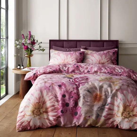 RHS x Catherine Lansfield Rosemoor Floral Duvet Cover & Pillowcase Set 1