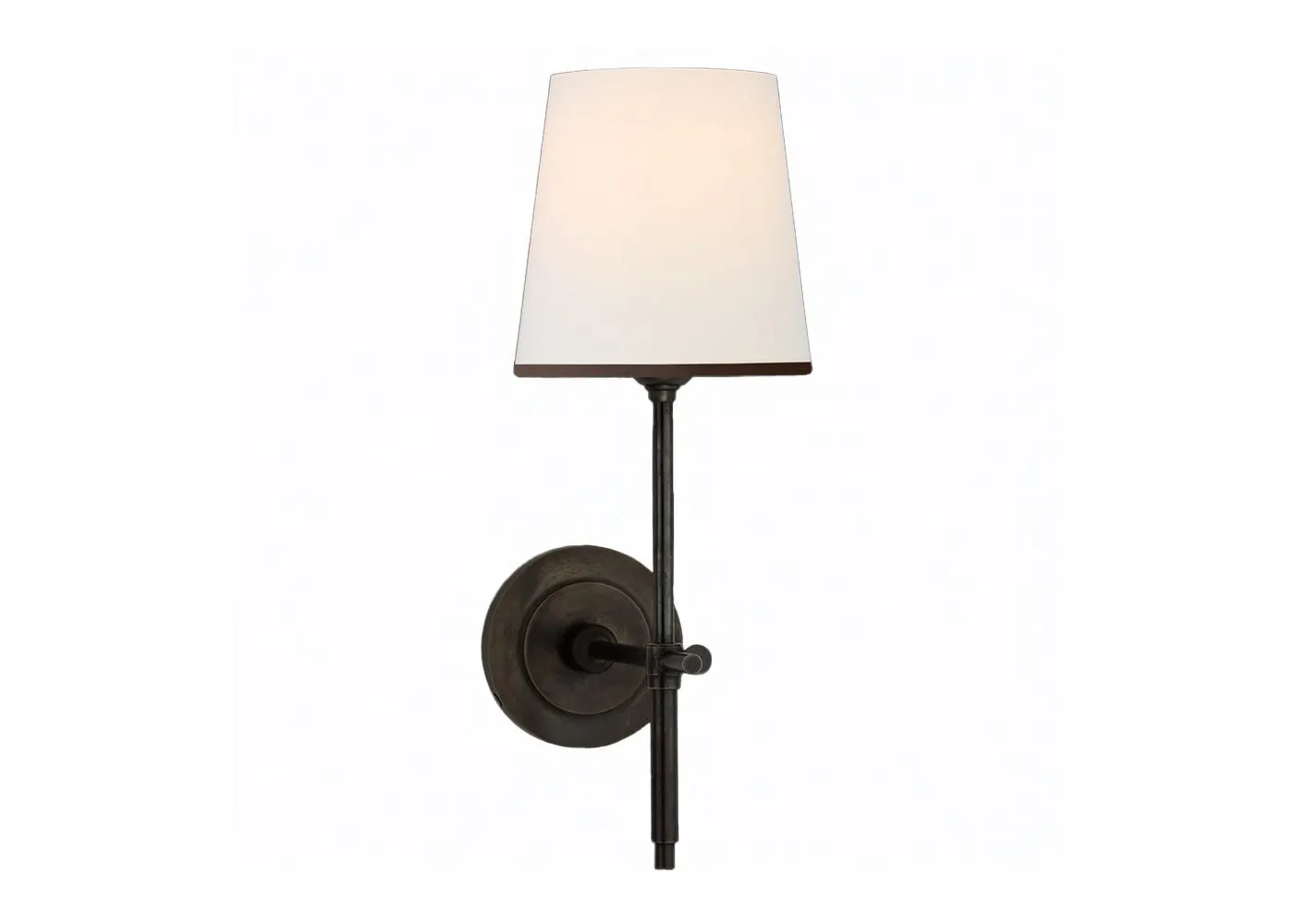 Visual Comfort Bryant Sconce Wall Light Bronze/Linen Shade Black Trim 1
