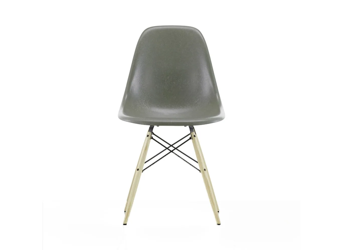 Vitra Eames Fibreglass Chair DSW Eames Elephant Hide Grey 65 Ash Honey Tone 05 Glides 1
