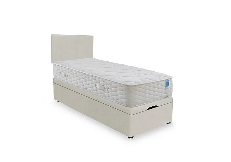 Memory Plus End Lift Ottoman Divan Set - Small Single - Plush Ecru