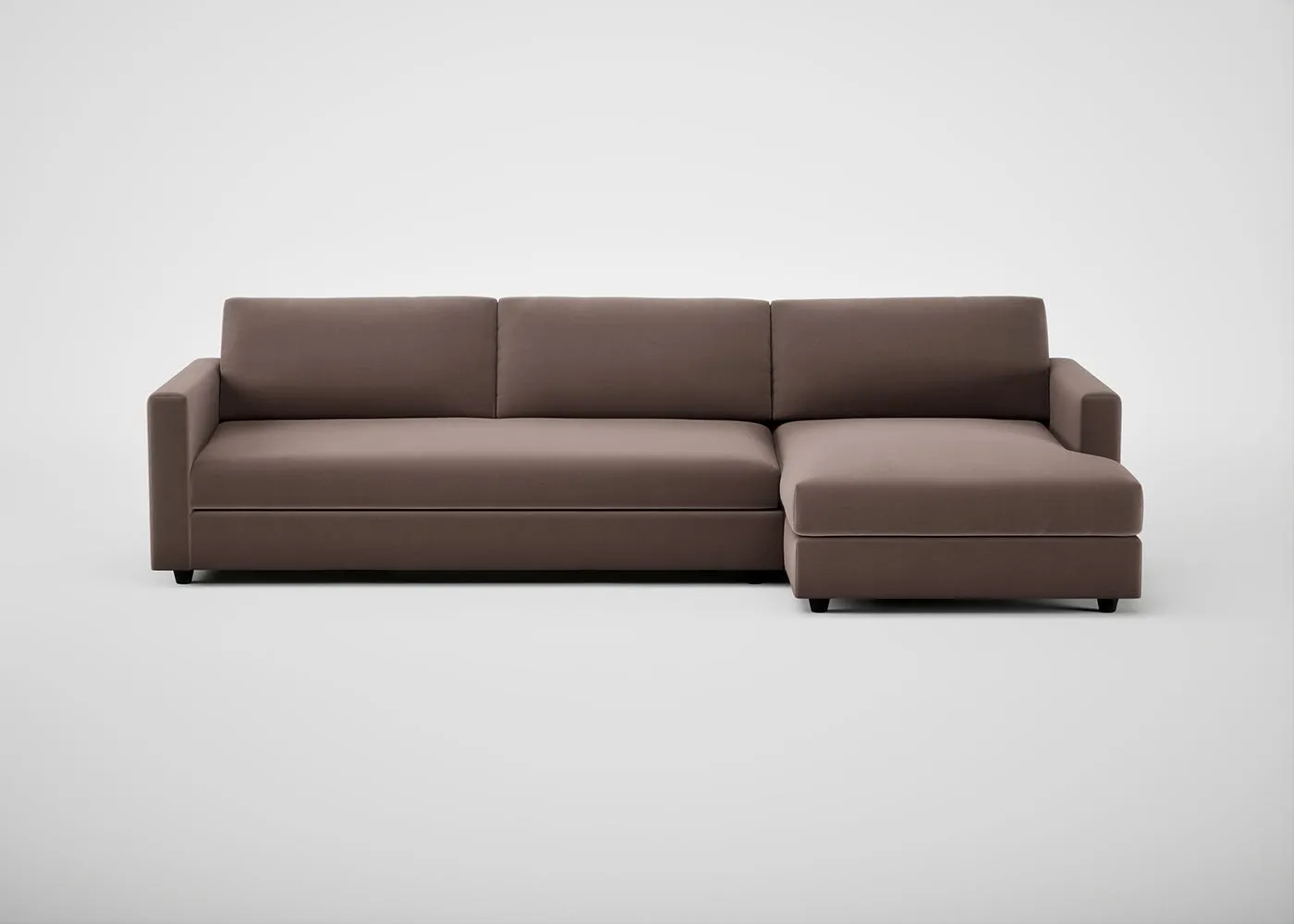 Heal's Nimbus II RHF 4 Seater Corner Chaise Smart Velvet Mouse Black Feet 1