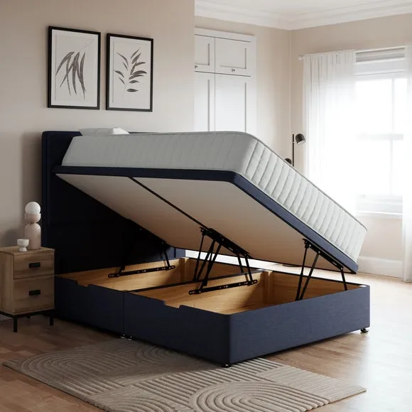 Luxury Side Ottoman Bed Frame, Linen 2