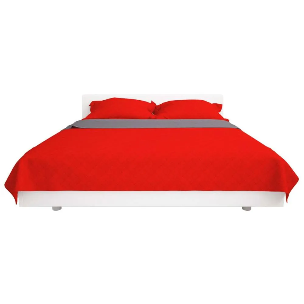 Berkfield Home Decorative Double-sided Quilted Bedspread Red & Grey 170x210 cm