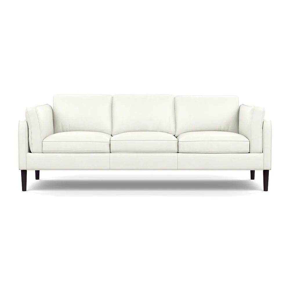 Heal's Sonno 4 Seater Sofa Linea Leather White 634 Wenge Black Feet 1