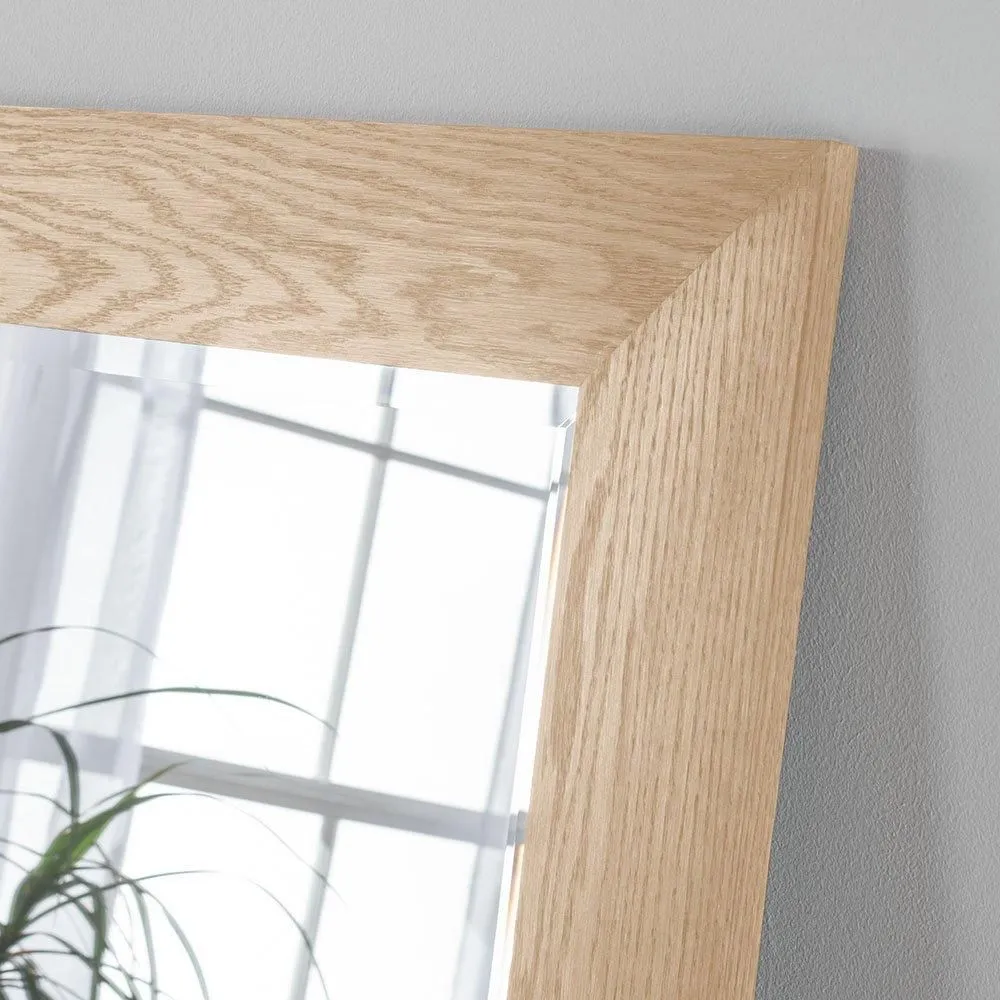 Yearn Mirrors Oak Effect Framed Wall Mirror 63x78cm in Natural 2