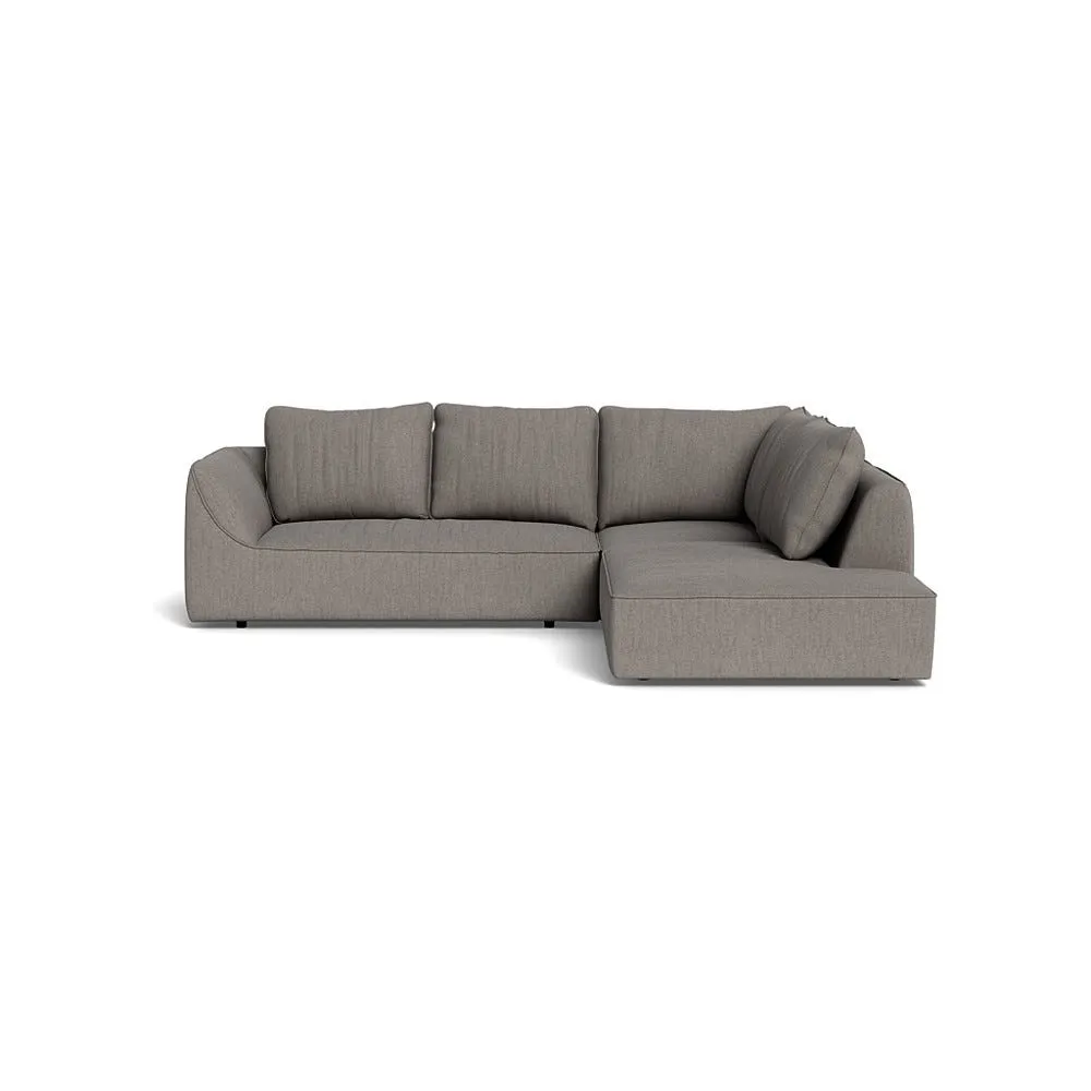 Heal's Morven Right Hand Facing Large Corner Sofa Broad Weave Pebble 1