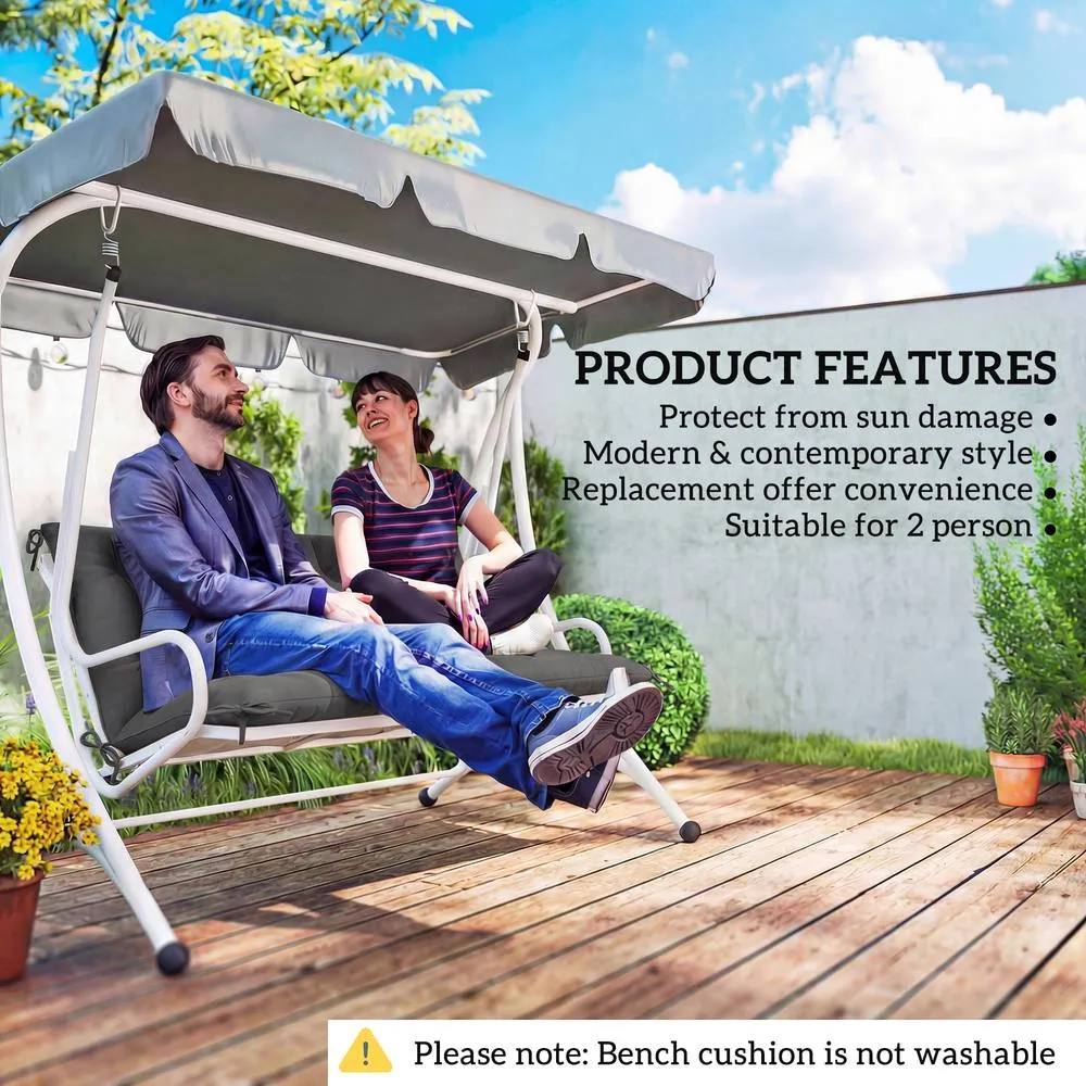 OUTSUNNY Garden Bench Cushion, Seat Pad with Ties, Black 6