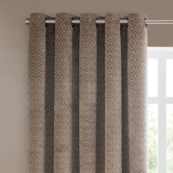 Diamond Geometric Velvet Eyelet Curtains 1